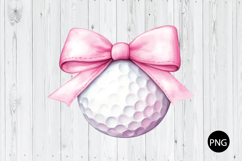 Golf Ball Pink Bow PNG, Golf Ball PNG, Sport PNG Product Image 1