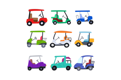golf cart set cartoon Product Image 1
