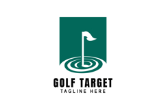 Golf Target Logo with Flagstick and Circular Target Design Product Image 1