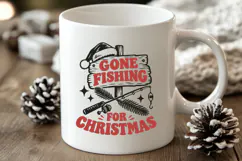 Gone Fishing for Christmas SVG, Retro Holiday Fishing Design Product Image 2
