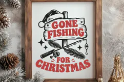 Gone Fishing for Christmas SVG, Retro Holiday Fishing Design Product Image 3