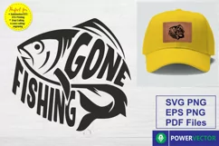 Gone Fishing Svg Png, files for Cricut, sublimation, Laser Product Image 1