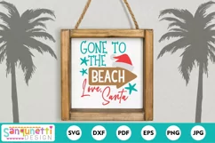 Gone to the beach Love Santa Christmas SVG Product Image 1