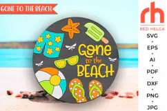 gone to the beach svg, flip flops sign svg, beach hanger svg, popsicle svg, welcome pool sign svg, wood door sign dxf, round hanging sign, laser cut file, layered sign svg, patio summer sign svg, backyard sign svg, glowforge cut file, cricut cut file