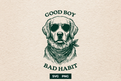 Cool Golden Retriever SVG Funny Dog Bad Habit PNG Art Product Image 1