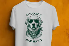 Cool Golden Retriever SVG Funny Dog Bad Habit PNG Art Product Image 3
