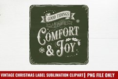 Vintage Christmas Label Sublimation PNG Product Image 1