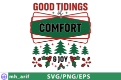 Good Tidings of Comfort &amp; Joy SVG Christmas Farmhouse Sign Product Image 2