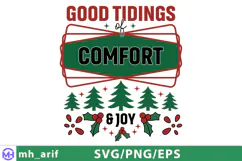 Good Tidings of Comfort & Joy SVG Christmas Farmhouse Sign Product Image 2
