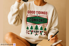 Good Tidings of Comfort &amp; Joy SVG Christmas Farmhouse Sign Product Image 3