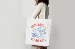 Good Vibes, Ocean Tides Coastal Shell & Fish PNG Design. Product Image 4