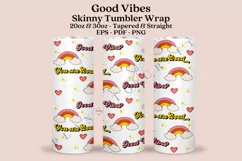 good vibes groovy skinny tumbler sublimation design for 20oz and 30oz skinny tumbler sublimation wrap