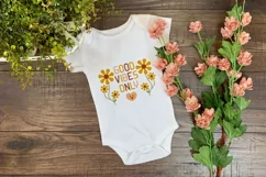Good Vibes Only SVG Groovy Floral Design for Cricut and Silhouette Cutting Machines
