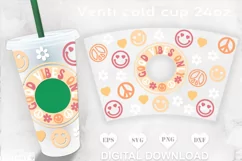 good vibes Starbucks Cup svg, Groovy starbucks cup svg Product Image 1