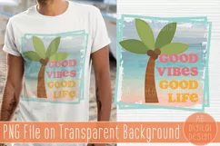 Summer Vibes Tropical Sublimation Design| Beach & Palm Tree Product Image 1