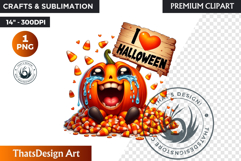 Goofy Halloween Pumpkin PNG, Funny Jack O Lantern Clipart Product Image 1