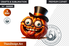 Goofy Halloween Pumpkin PNG, Funny Jack O Lantern Clipart Product Image 1
