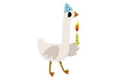Birthday Cartoon Goose Hand Drawn Vector Illustration Product Image 6