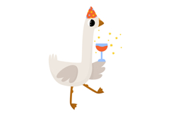 Birthday Cartoon Goose Hand Drawn Vector Illustration Product Image 4