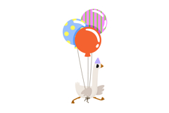 Birthday Cartoon Goose Hand Drawn Vector Illustration Product Image 9