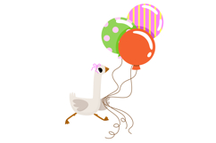 Birthday Cartoon Goose Hand Drawn Vector Illustration Product Image 11
