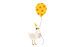 Cute Birthday Birds Illustration with Balloons and Gifts Product Image 4