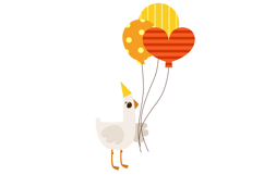 Cute Birthday Birds Illustration with Balloons and Gifts Product Image 5