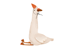 Whimsical Goose Party Collection Hand Painted Birthday Product Image 5