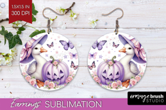Goose Halloween Round Earrings Coquette PNG Sublimation Product Image 1