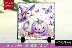Goose Halloween Slate PNG Coquette Square Slate Sublimation Product Image 1