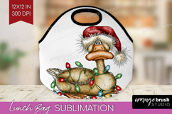 Goose Tangled In Christmas Lights Lunch Bag Funny Xmas Lunch Product Image 1