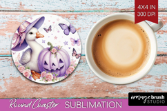 Goose Halloween Round Coaster Coquette Coaster PNG Product Image 1