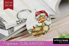 Goose Tangled In Christmas Lights Keychain PNG Funny Xmas Product Image 1
