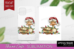 Goose Tangled In Christmas Lights Phone Case PNG Funny Xmas Product Image 1