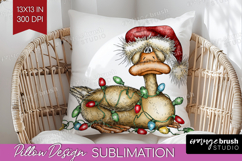 Goose Tangled In Christmas Lights Pillow Sublimation Funny Product Image 1