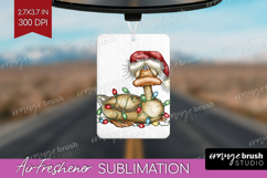 Goose Tangled In Christmas Lights Air Freshener PNG Funny Product Image 1
