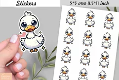 Cute Cow and Goose Sticker|Animal Printable Sticker Product Image 5