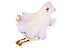 Cute Halloween Geese Clipart Drawn Watercolor PNG Product Image 3