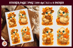 Fall Silly Goose Sticker Sheet, Fall Autumn Stickers Product Image 1