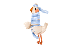 Cute Halloween Geese Clipart Drawn Watercolor PNG Product Image 5