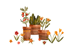 Watercolor Gardening Goose Clipart Set Farmer Goose, Flowers Product Image 5