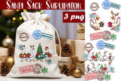 Santa Sack Sublimation | Christmas Goose PNG Santa Sack Product Image 1