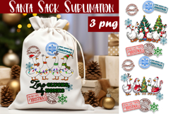 Santa Sack Sublimation | Christmas Goose PNG Santa Sack Product Image 1