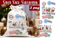 Santa Sack Sublimation | Christmas Goose PNG Santa Sack Product Image 1