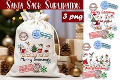 Santa Sack Sublimation | Christmas Goose PNG Santa Sack Product Image 1