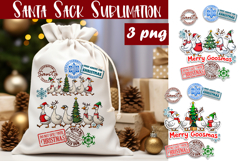 Santa Sack Sublimation | Christmas Goose PNG Santa Sack Product Image 1