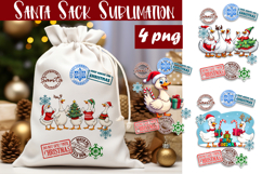 Santa Sack Sublimation | Christmas Goose PNG Santa Sack Product Image 1