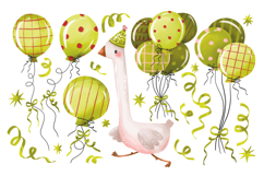 Birthday Goose Clipart Set Hand Drawn Goose Product Image 1