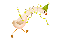 Green Birthday Goose Clipart Set Hand Drawn Party Geese Product Image 5