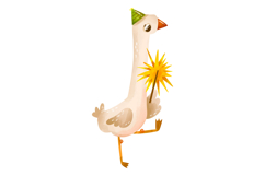 Green Birthday Goose Clipart Set Hand Drawn Party Geese Product Image 6